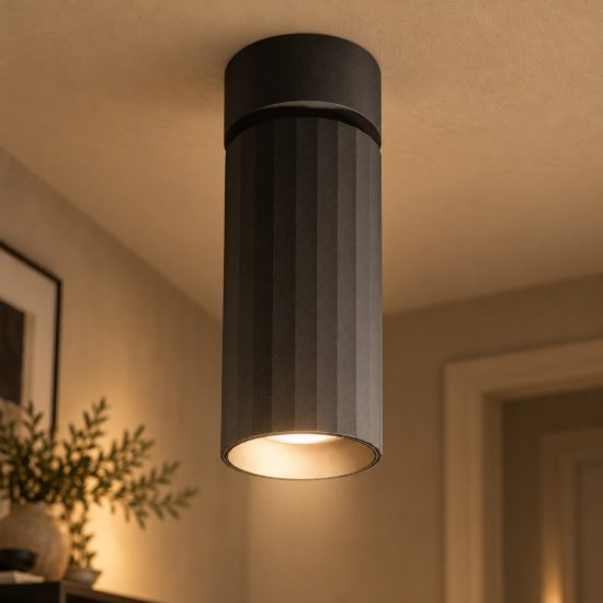 Gea luce gfa1680c faretto da soffitto per ingresso led 15w 4000k orientabile cilindrico nero