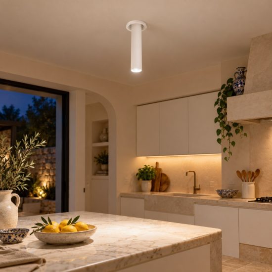 Gea luce gfa1690 faretto grande da incasso per cartongesso led 8w 3000k cilindrico bianco