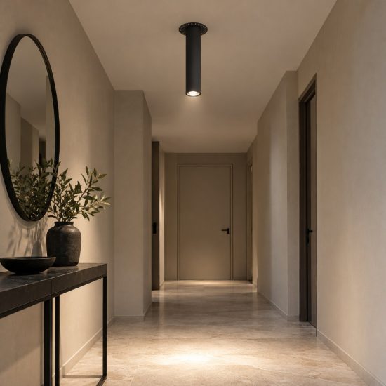 Gea luce gfa1692 faretto grande da incasso per cartongesso led 8w 3000k cilindrico nero