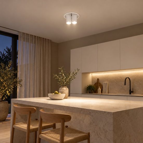 Gea luce gfa1698 faretto da incasso per cartongesso per cucina led 16w 3000k cilindrico bianco