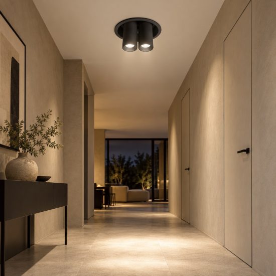 Gea luce gfa1698 faretto da incasso per cartongesso per cucina led 16w 3000k cilindrico nero