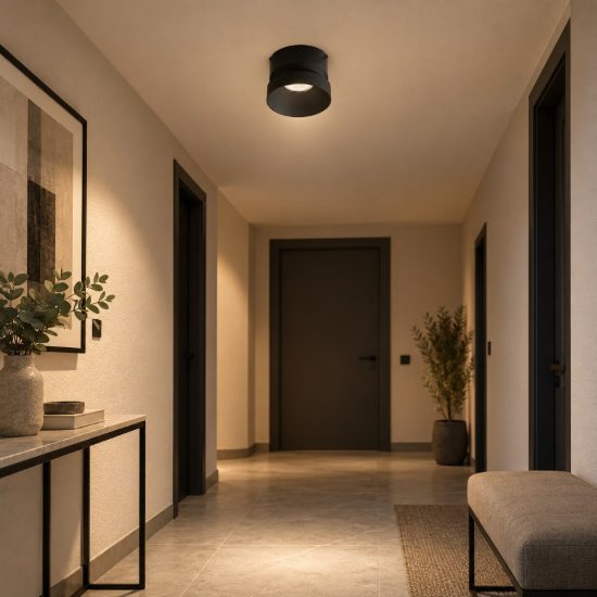 Gea luce gfa1700 faretto da incasso per cartongesso per cucina led 12w 3000k moderno rotondo nero