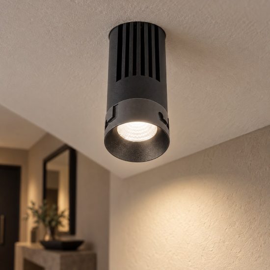 Gea luce gfa1740 faretto da soffitto led 10w 3000k per disimpegno cilindrico argento