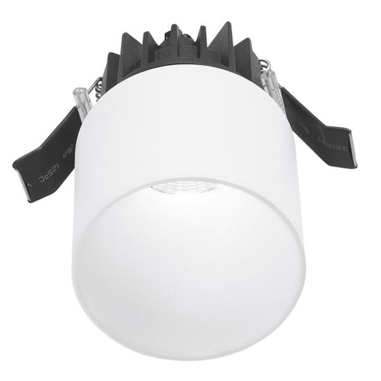 Gea luce gfa361 faretto da incasso per cartongesso per cucina led 9w 3000k moderno cilindrico bianco