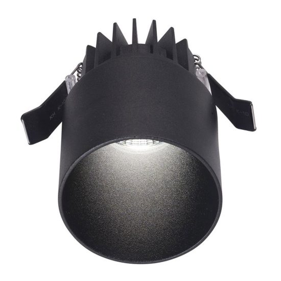 Gea luce gfa361 faretto da incasso per cartongesso per cucina led 9w 3000k moderno cilindrico nero