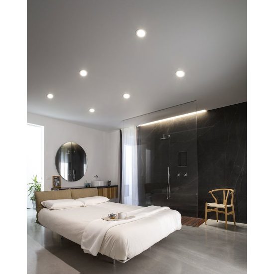 Gea luce maia faretto da incasso per cartongesso per cucina led 6w 3000k moderno rotondo bianco