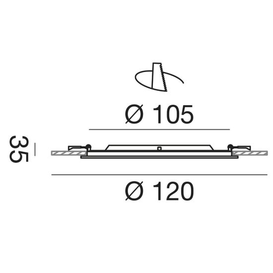 Gea luce maia faretto da incasso per cartongesso per cucina led 6w 3000k moderno rotondo bianco