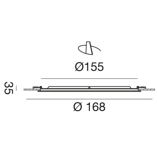 Gea luce maia faretto da incasso per cartongesso per cucina led 12w 3000k moderno rotondo bianco