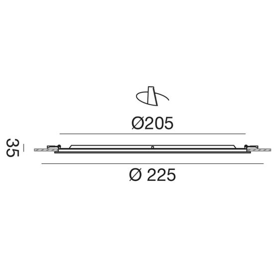 Gea luce maia faretto da incasso per cartongesso per cucina led 18w 4000k moderno rotondo bianco