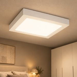 Gea luce antiabbaglio plafoniera led 12w 4000k moderna quadrata bianca