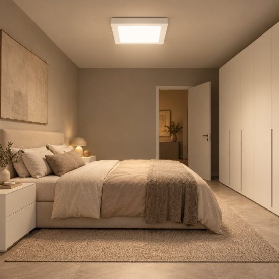 Gea luce antiabbaglio plafoniera led 12w 4000k moderna quadrata bianca