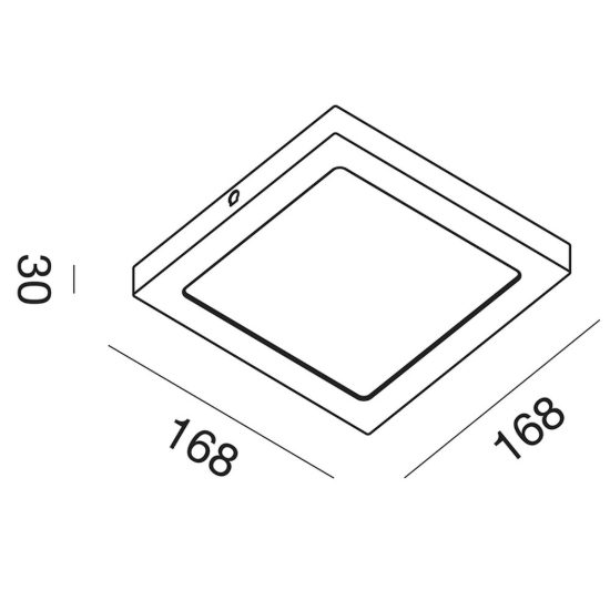 Gea luce antiabbaglio plafoniera led 12w 4000k moderna quadrata bianca