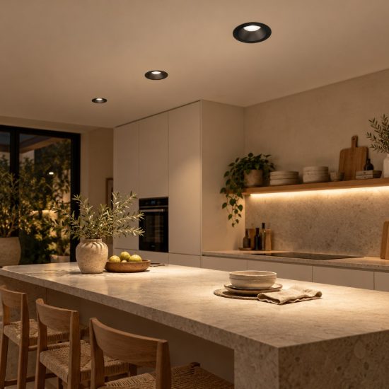 Gea luce cree faretto da incasso per cartongesso per cucina led 8w 4000k moderno rotondo nero
