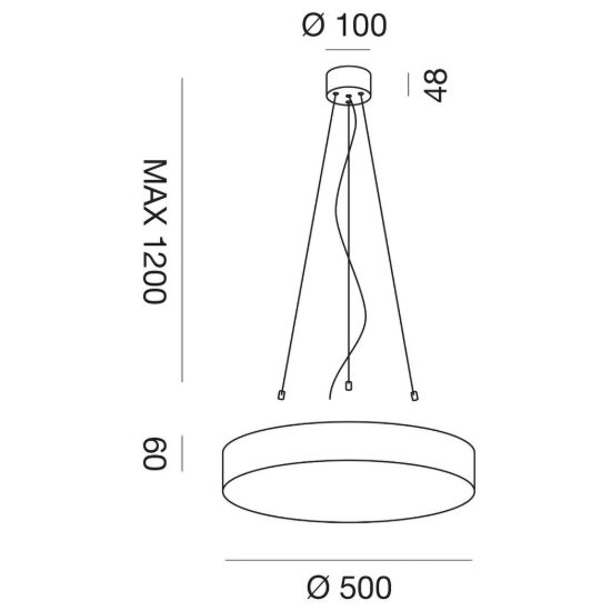 Gea luce gki300 kit di sospensione a 3 cavi per plafoniere gpl300 gpl301 bianco