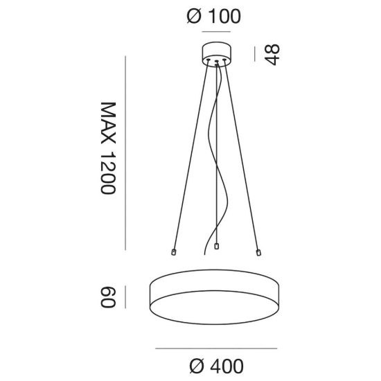 Gea luce gki300 kit di sospensione a 3 cavi per plafoniere gpl300 gpl301 bianco