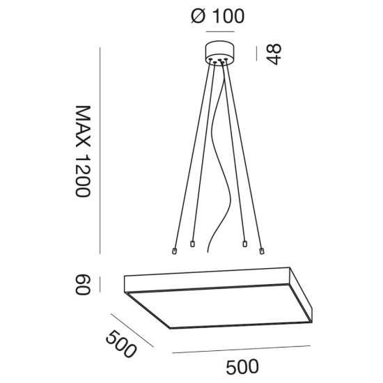 Gea luce gki310 kit di sospensione a 4 cavi per plafoniere gpl310 gpl311 bianco