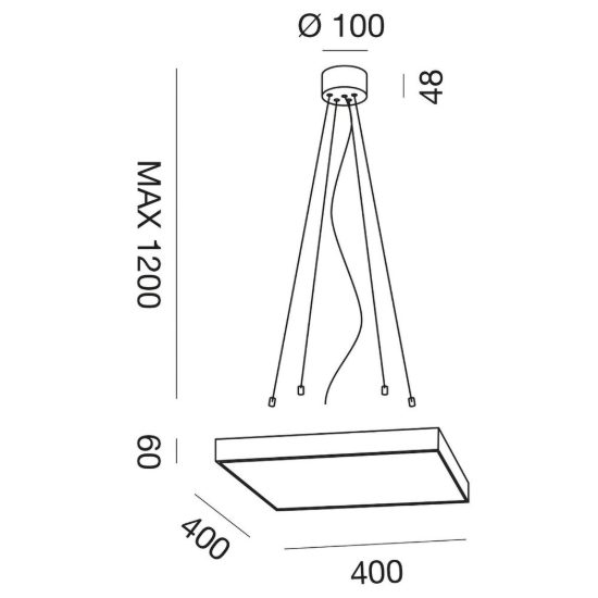 Gea luce gki310 kit di sospensione a 4 cavi per plafoniere gpl310 gpl311 bianco