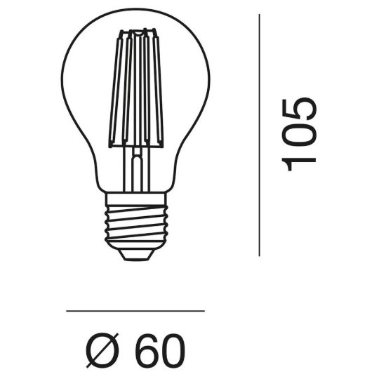 Lampadina e27 led filamento 8w a goccia 4000k trasparente gea luce
