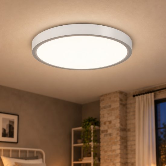 Gea luce slim plafoniera led 18w cct 3000k 4000k 6000k moderna rotonda bianca