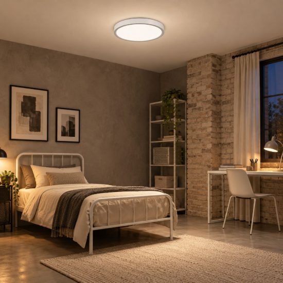 Gea luce slim plafoniera led 18w cct 3000k 4000k 6000k moderna rotonda bianca