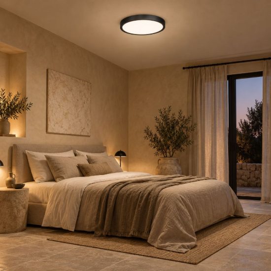 Gea luce slim plafoniera led 18w cct 3000k 4000k 6000k moderna rotonda nera
