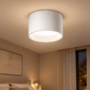 Gea luce gpl330c plafoniera led 8w 3000k moderna rotonda bianco satinato