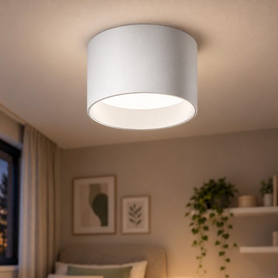 Gea luce gpl330c plafoniera led 8w 2700k moderna rotonda bianco satinato
