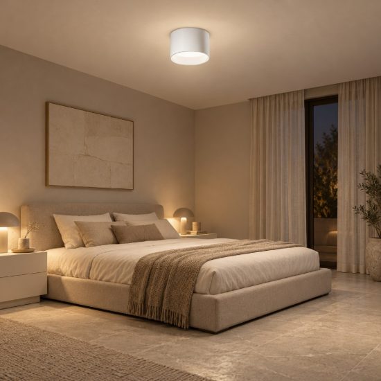 Gea luce gpl330c plafoniera led 8w 2700k moderna rotonda bianco satinato