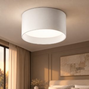 Gea luce gpl330c plafoniera led 12w 3000k moderna rotonda bianco satinato