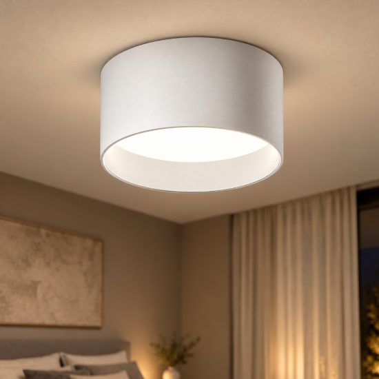 Gea luce gpl330c plafoniera led 12w 2700k moderna rotonda bianco satinato