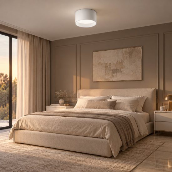 Gea luce gpl330c plafoniera led 12w 2700k moderna rotonda bianco satinato