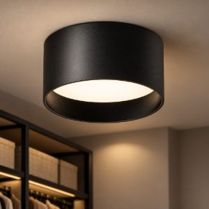 Gea luce gpl330c plafoniera led 12w 3000k moderna rotonda nero satinato