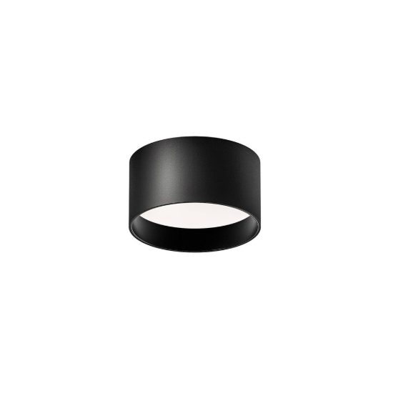 Gea luce gpl330c plafoniera led 12w 2700k moderna rotonda nero satinato