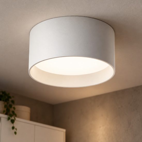Gea luce gpl330c plafoniera led 15w 3000k moderna rotonda bianco satinato