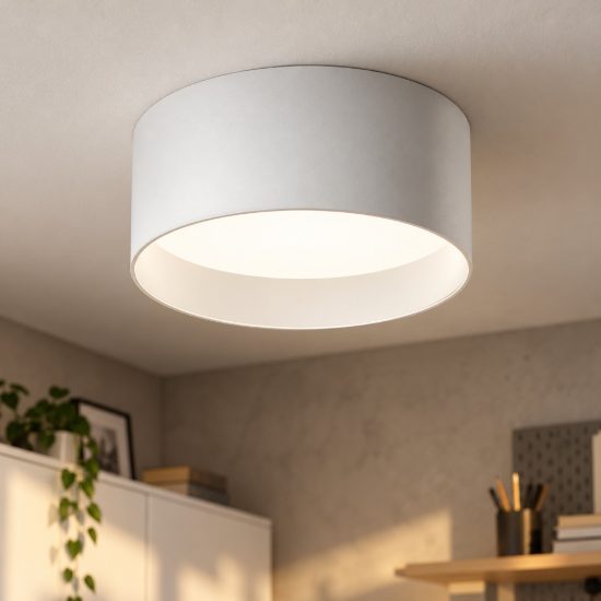 Gea luce gpl330c plafoniera led 15w 2700k moderna rotonda bianco satinato