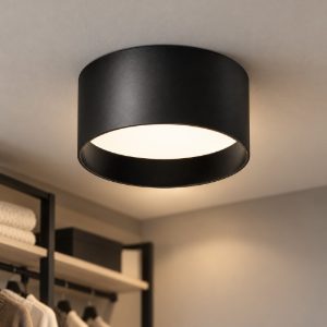 Gea luce gpl330c plafoniera led 15w 2700k moderna rotonda nero satinato