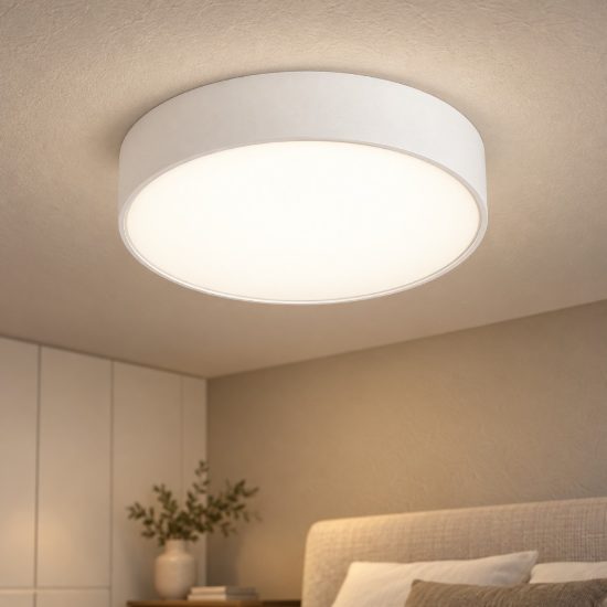 Gea luce gpl380 plafoniera led 25w 3000k 4000k 5000k moderna rotonda bianca