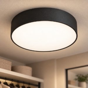 Gea luce gpl380 plafoniera moderna rotonda nera led 25w 3000k 4000k 5000k