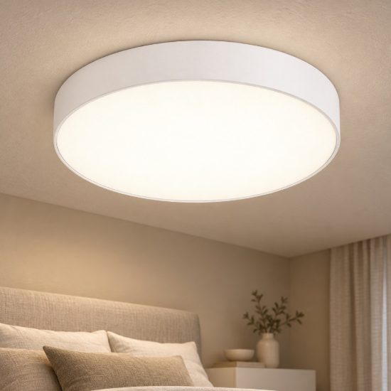 Gea luce gpl380 plafoniera led 40w 3000k 4000k 5000k moderna rotonda bianca