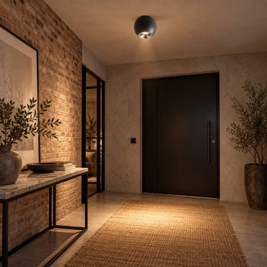 Gea luce gpl390 faretto da soffitto per corridoio led 10w 3000k moderno sferico nero