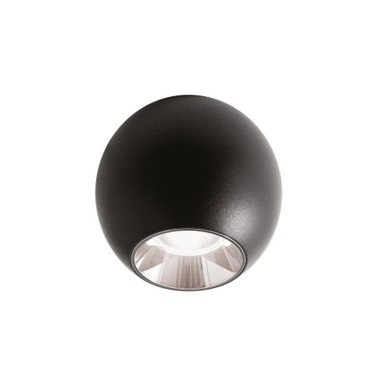 Gea luce gpl390 faretto da soffitto per corridoio led 10w 3000k moderno sferico nero