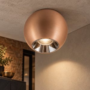 Gea luce gpl390 faretto da soffitto per corridoio led 10w 3000k moderno sferico bronzo