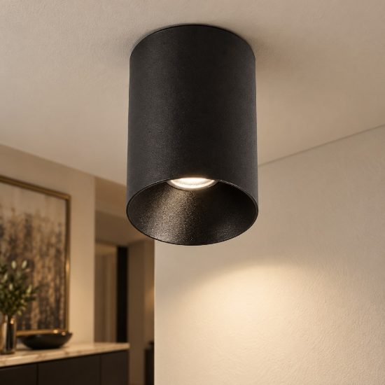 Gea luce gpl400 faretto da soffitto per cucina led 8w 3000k cilindrico nero