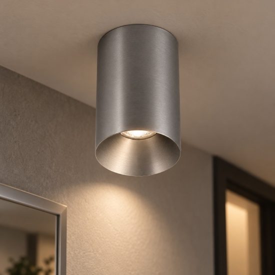 Gea luce gpl400 faretto da soffitto per cucina led 8w 3000k cilindrico argento