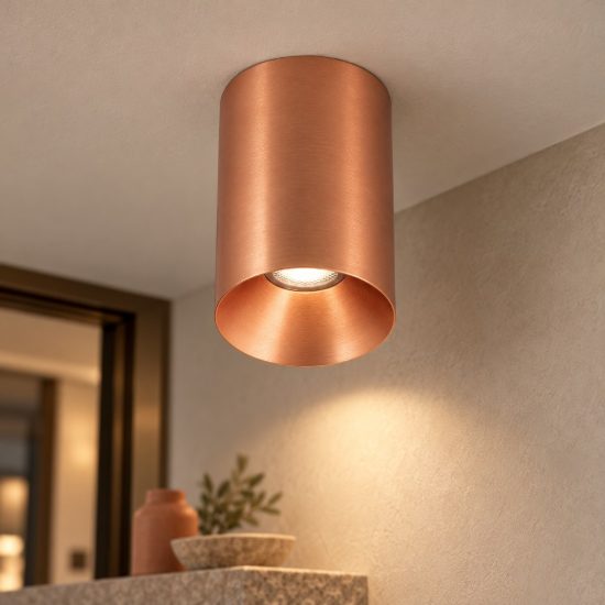Gea luce gpl400 faretto da soffitto per cucina led 8w 3000k cilindrico bronzo