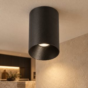 Gea luce gpl400 faretto da soffitto per cucina led 10w 3000k cilindrico nero