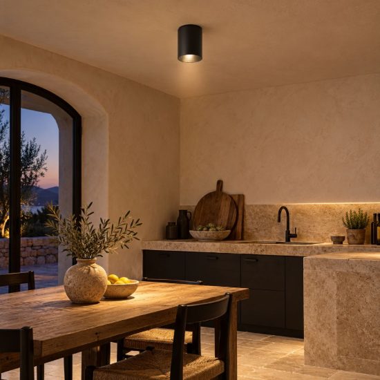 Gea luce gpl400 faretto da soffitto per cucina led 10w 3000k cilindrico nero