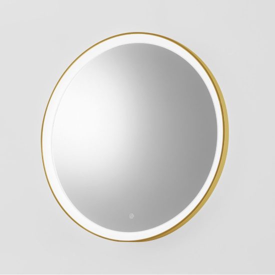 Gea luce krizia applique da parete con specchio led 40w cct 3000k 4000k rotonda oro spazzolato