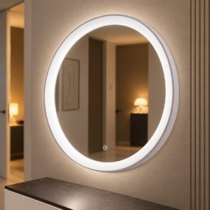 Gea luce krizia applique da parete con specchio led 30w cct 3000k 4000k rotonda bianco satinato