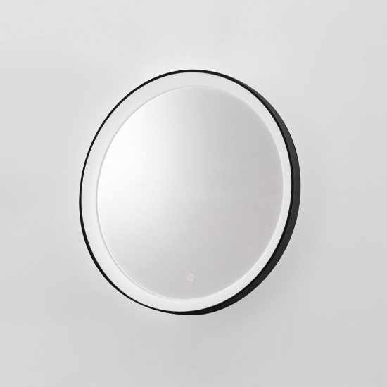 Gea luce krizia applique da parete con specchio led 30w cct 3000k 4000k rotonda nero satinato